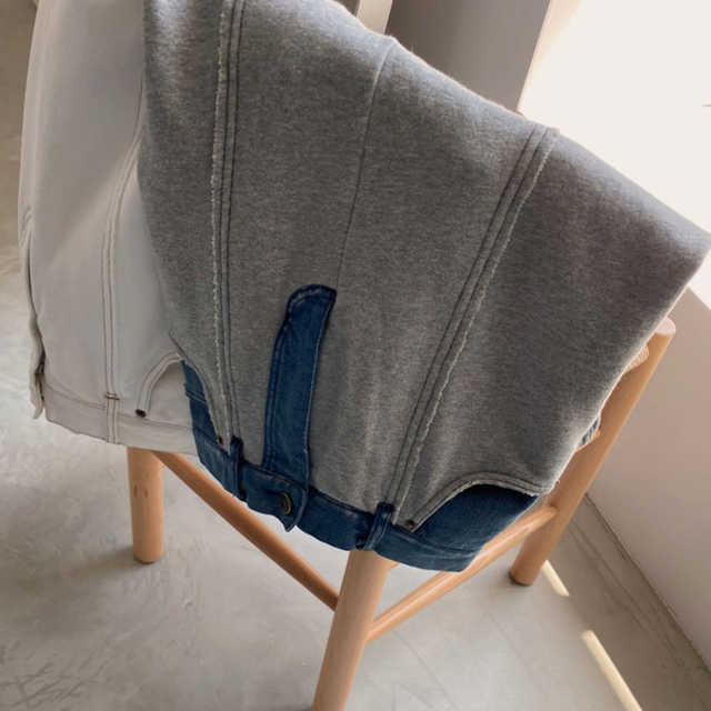 Ameri VINTAGE(アメリヴィンテージ)のDENIM DOCKING SWEAT SKIRT  レディースのスカート(ロングスカート)の商品写真