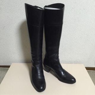 オデットエオディール(Odette e Odile)の後ろファスナー ロングブーツ 黒 23.5cm/売り切り希望(ブーツ)