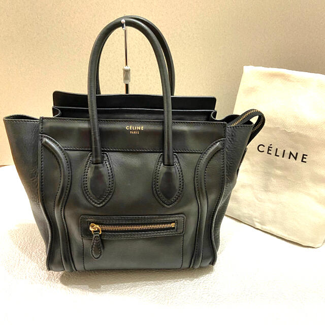 celine - CELINE セリーヌ ラゲージ 　マイクロ　ショッパー　シリアル　黒　ブラック