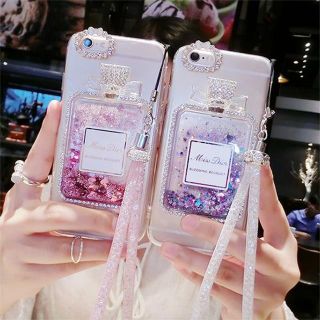 ☆即発送（一部カラー機種）☆【iphone7,plusも】香水型グリッターケース(iPhoneケース)
