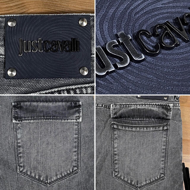 Just Cavalli(ジャストカヴァリ)のJust Cavalli ジャストカヴァリ 牛革ストラップ Dカン デニムパンツ メンズのパンツ(デニム/ジーンズ)の商品写真