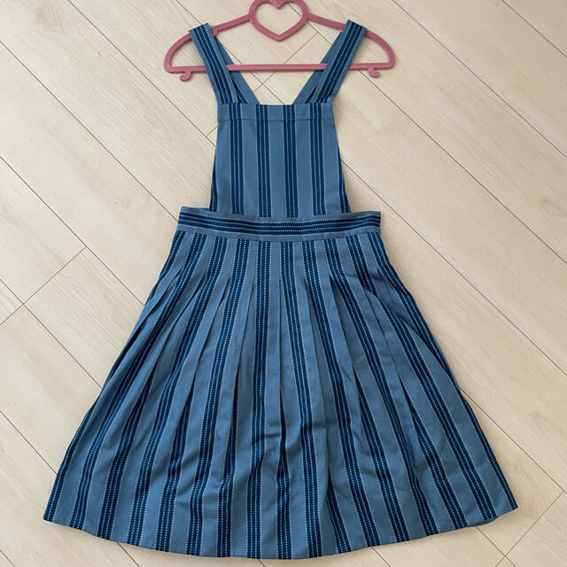 JaneMarple(ジェーンマープル)のDot stripe Jacquard salopette skirt レディースのワンピース(ひざ丈ワンピース)の商品写真