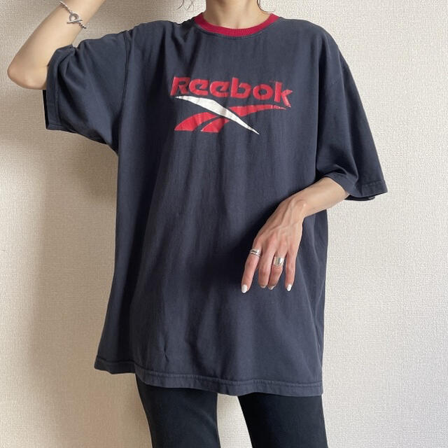 Reebok(リーボック)の90s 古着 リーボック リンガーTシャツ ベクターロゴ ビンテージ メンズのトップス(Tシャツ/カットソー(半袖/袖なし))の商品写真