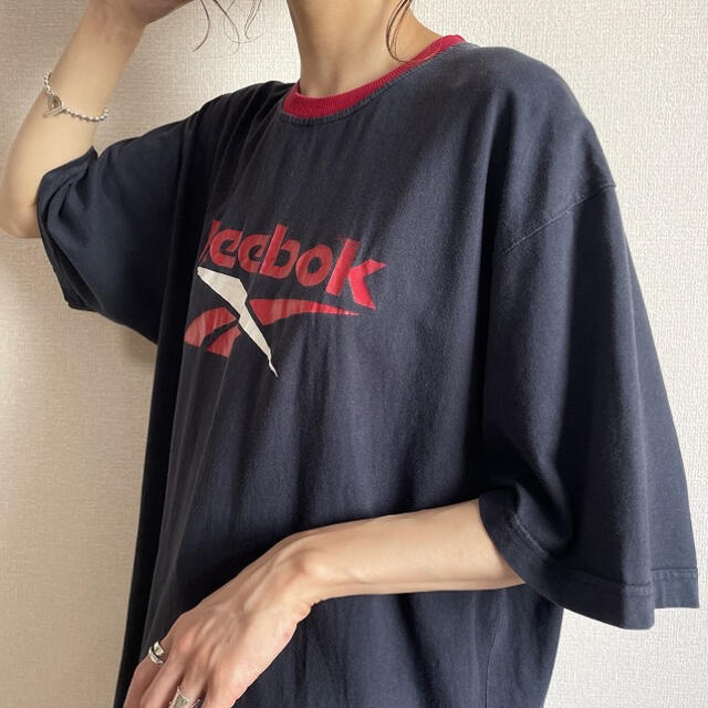 Reebok(リーボック)の90s 古着 リーボック リンガーTシャツ ベクターロゴ ビンテージ メンズのトップス(Tシャツ/カットソー(半袖/袖なし))の商品写真