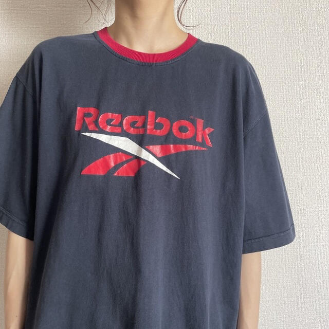 Reebok(リーボック)の90s 古着 リーボック リンガーTシャツ ベクターロゴ ビンテージ メンズのトップス(Tシャツ/カットソー(半袖/袖なし))の商品写真