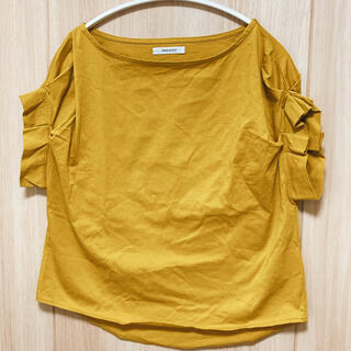 オペークドットクリップ(OPAQUE.CLIP)のノースリーブトップスM　黄色　カラシ色(シャツ/ブラウス(半袖/袖なし))