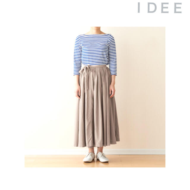 IDEE(イデー)のＩＤＥＥ  POOL  いろいろの服 巻きギャザーエプロン  ミディアムグレー レディースのスカート(ロングスカート)の商品写真