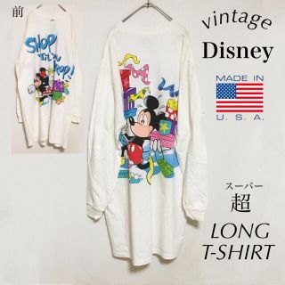 ディズニー(Disney)の90s ディズニー ミッキー&ミニー ロンT USA製 オーバーサイズ キャラT(Tシャツ(長袖/七分))