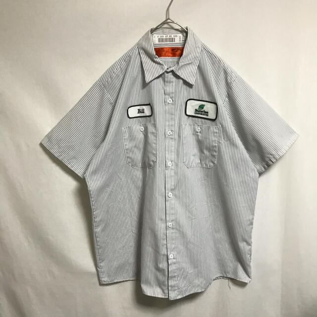 80's ストライプの通販 by 古着｜ラクマ レッドキャップ 半袖ワークシャツ 最安値通販
