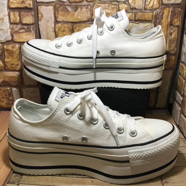 CONVERSE - CONVERSE 厚底スニーカー 24cm 白の通販 by サクラ's shop