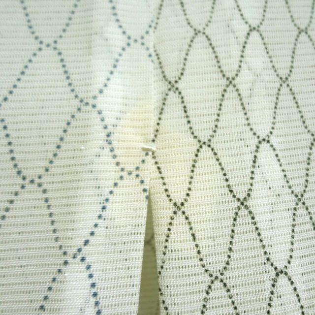 夏着物　白地に網目文様と蝶　洗える小紋 レディースの水着/浴衣(着物)の商品写真