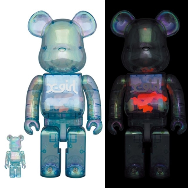 MEDICOM TOY(メディコムトイ)のBearbrick X-girl 2021 100% & 400% エンタメ/ホビーのおもちゃ/ぬいぐるみ(キャラクターグッズ)の商品写真