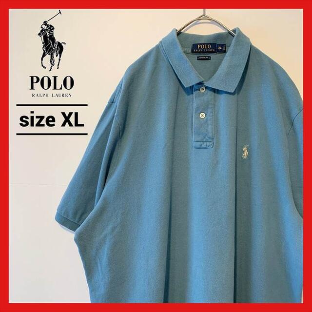 90s  ポロラルフローレン ポロシャツ オーバーサイズ 刺繍ロゴ XL