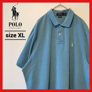 ポロラルフローレン(POLO RALPH LAUREN)の90s 古着 ポロラルフローレン ポロシャツ オーバーサイズ 刺繍ロゴ XL(ポロシャツ)