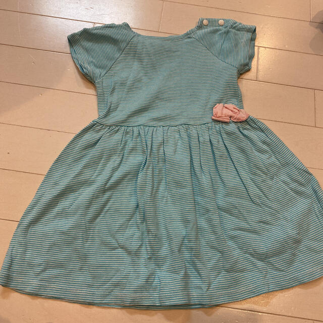 PETIT BATEAU(プチバトー)のワンピース　プチバトー　半袖　シャツ キッズ/ベビー/マタニティのキッズ服女の子用(90cm~)(ワンピース)の商品写真