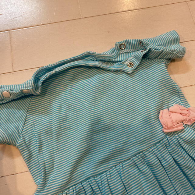 PETIT BATEAU(プチバトー)のワンピース　プチバトー　半袖　シャツ キッズ/ベビー/マタニティのキッズ服女の子用(90cm~)(ワンピース)の商品写真