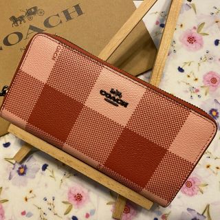 コーチ(COACH)の【COACH】コーチ長財布ピンクチェック柄(25966)(財布)