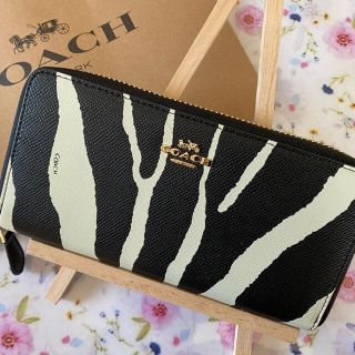 COACH  コーチ　長財布　ゼブラ柄