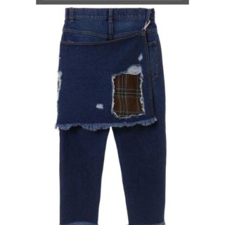キャンディストリッパー CHECK PATCHWORK DENIM PANTS