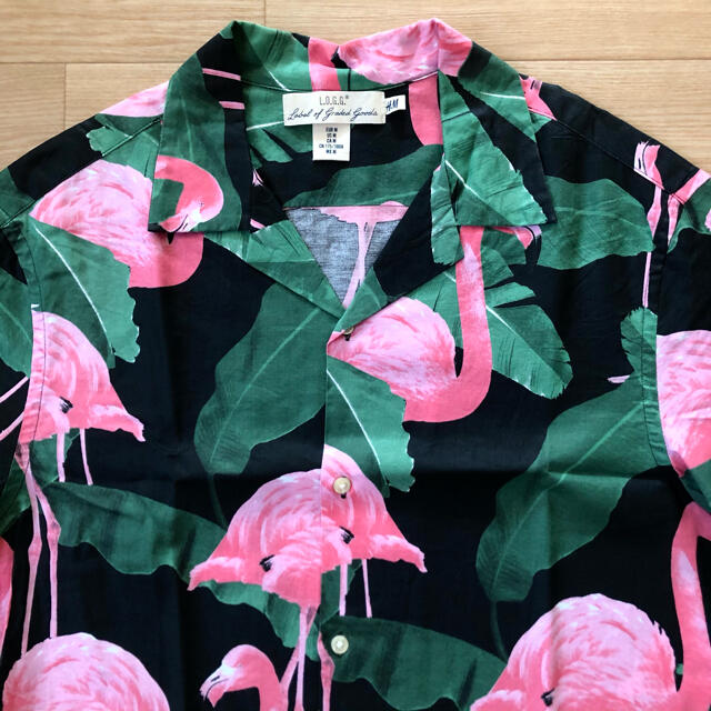 H&M(エイチアンドエム)のH&M Flamingo Print 開襟シャツ メンズのトップス(シャツ)の商品写真