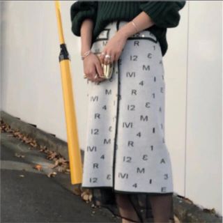 アメリヴィンテージ(Ameri VINTAGE)のAMERI PASS CODE RETRO KNIT SKIRT (ひざ丈スカート)