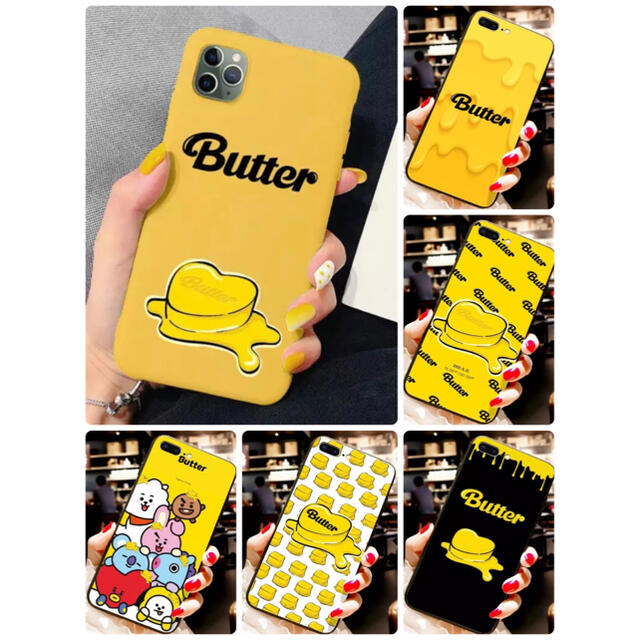 新品　BTS 防弾少年団 Butter iPhoneケース シリコン　Tシャツ スマホ/家電/カメラのスマホアクセサリー(iPhoneケース)の商品写真