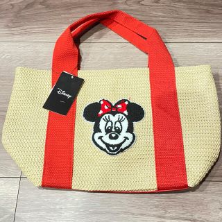 ディズニー(Disney)のミニー　刺繍カゴバック(かごバッグ/ストローバッグ)