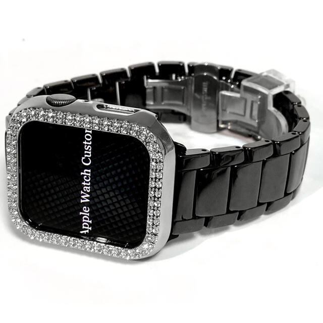 世界的に 時計 超ブラックセラミック アップルウォッチ用カスタムベゼル Shinpin 100%