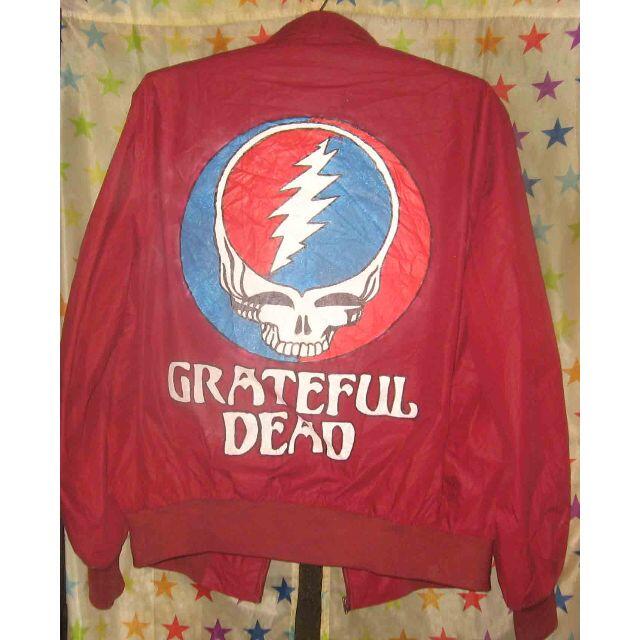 Grateful Dead【手描きペイントブルゾン】　ワインレッド　L～LL