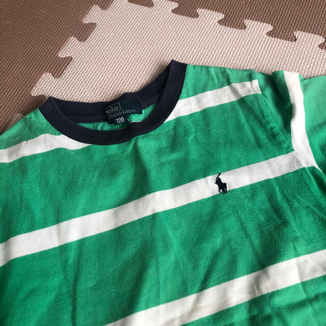 Ralph Lauren(ラルフローレン)の鮮やかグリーンボーダーTシャツ キッズ/ベビー/マタニティのキッズ服男の子用(90cm~)(Tシャツ/カットソー)の商品写真