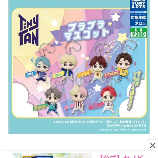 Takara Tomy(タカラトミー)のBTS TINYTAN プラプラマスコット　FILA クリアファイル　グク エンタメ/ホビーのCD(K-POP/アジア)の商品写真