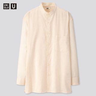 ユニクロ(UNIQLO)のユニクロU コットンリネンスタンドカラーシャツ　Sサイズ　UNIQLO U(シャツ)