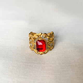 グリモワール(Grimoire)の୨୧ Vintage rétro Red Crystal Lace Ring(リング)