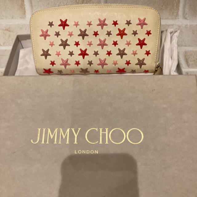 JIMMY CHOO ラウンドファスナー 長財布 白 箱、袋付き - 財布