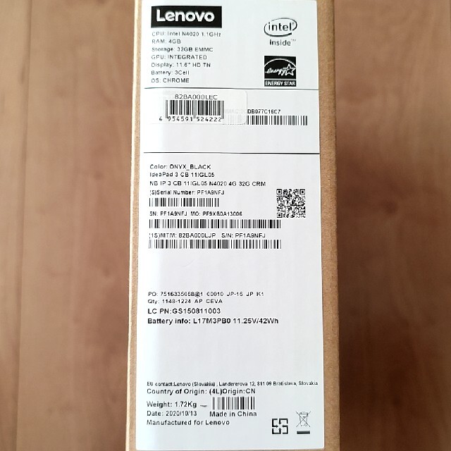 新品未開封 Lenovo IdeaPad Slim350i Chromebook 9