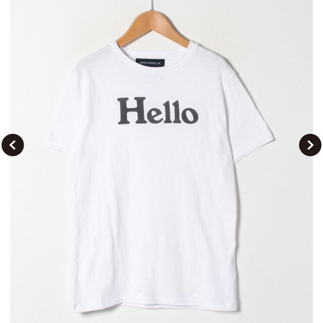マディソンブルーロゴTシャツHelloハロー白ティーシャツSサイズ丸首