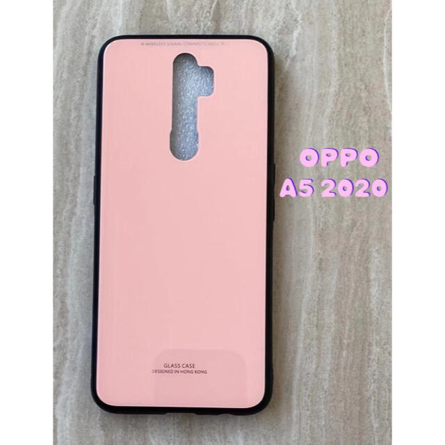 OPPO(オッポ)のシンプル&可愛い♪耐衝撃背面9Hガラスケース OPPO A5 2020 ピンク スマホ/家電/カメラのスマホアクセサリー(Androidケース)の商品写真