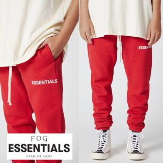 FOG FEAR OF GOD ESSENTIALS スウェットパンツ M 赤