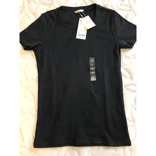ユニクロ(UNIQLO)のUNIQLOクルーネックTシャツ　黒　新品タグ付き(Tシャツ(半袖/袖なし))