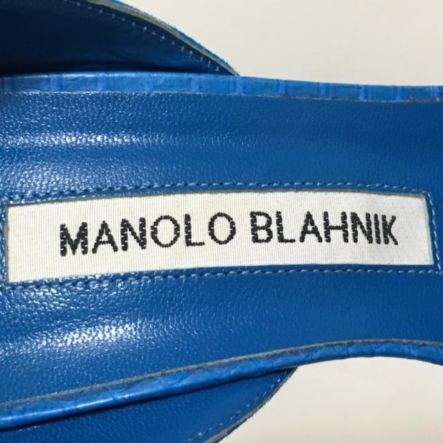 MANOLO BLAHNIK(マノロブラニク)のマノロブラニク 37 レディース - ブルー レディースの靴/シューズ(ハイヒール/パンプス)の商品写真