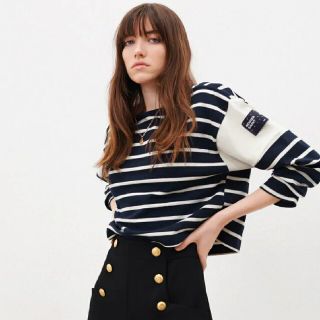 ザラ(ZARA)のZARA ロングスリーブTシャツ ボーダー M(Tシャツ(長袖/七分))