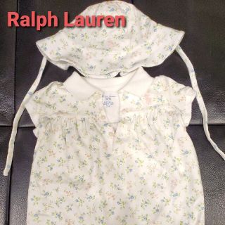 ラルフローレン(Ralph Lauren)のラルフローレン★ロンパース70&帽子　セット(ロンパース)