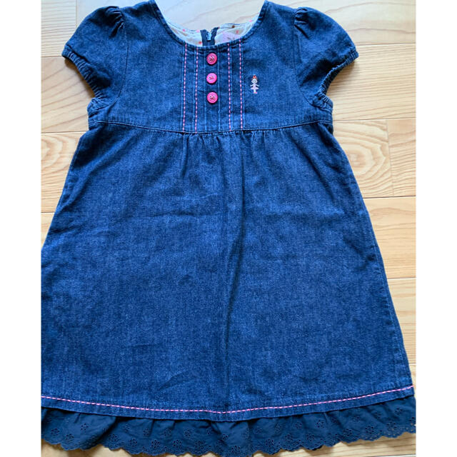 mikihouse(ミキハウス)のミキハウス　デニム  ワンピース   キッズ/ベビー/マタニティのキッズ服女の子用(90cm~)(ワンピース)の商品写真