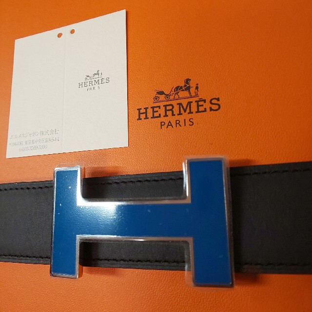 ★HERMES★エルメス ベルト Hバックル(T刻印2015年)希少のブルー♪