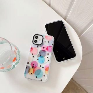 新品　iPhone11 ソフトケース　レディース　ドット　アート(iPhoneケース)