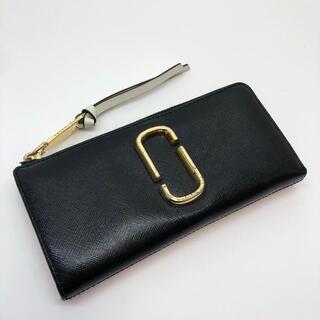 マークジェイコブス(MARC JACOBS)のマークジェイコブス ラウンド長財布 レザー ブラック×グリーン×ピンク(財布)