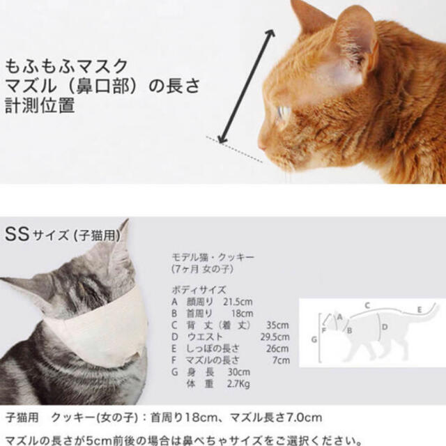 ネコズキ　モフモフマスク　SS  猫　爪切り　試着のみ その他のペット用品(猫)の商品写真