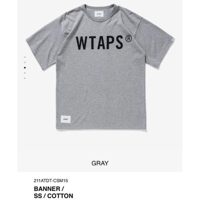 GRAY M 21SS WTAPS BANNER / SS / COTTON