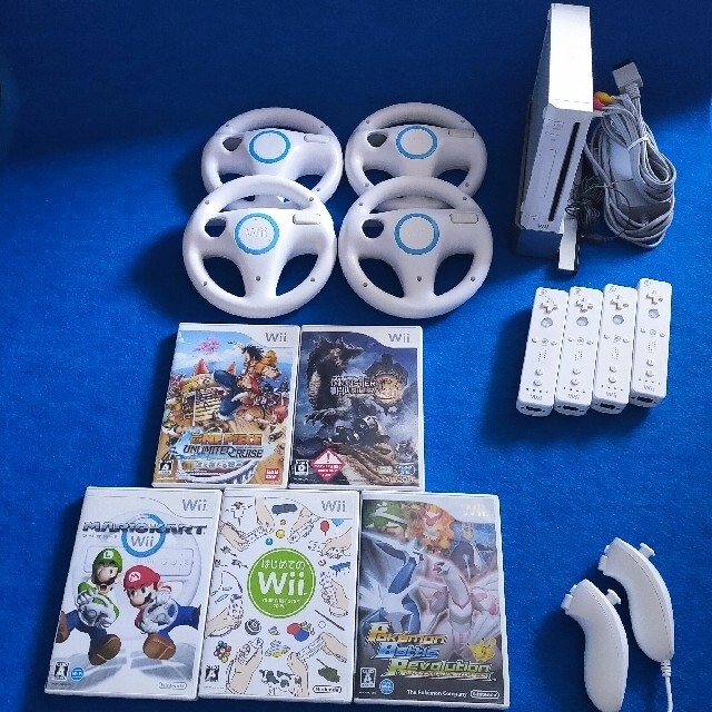 任天堂 wii 4人で遊ぶ♪本体 ハンドル マリオカート ポケモンセット