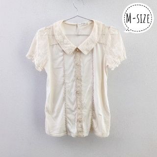 アクシーズファム(axes femme)のaxes femme パフスリーブ ブラウス風カットソー Mサイズ(カットソー(半袖/袖なし))